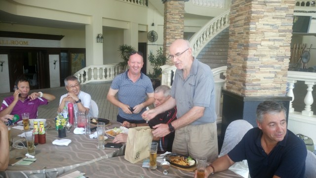 Joe nd his goodie bag